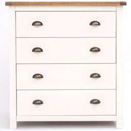 Cosenza 4 Drawer Off White Chest of Drawers with Brass Cup Handles - Wilko - thumbnail 3