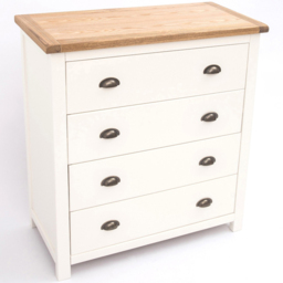 Cosenza 4 Drawer Off White Chest of Drawers with Brass Cup Handles - Wilko - thumbnail 5