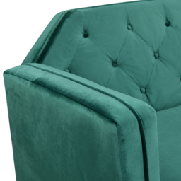 Comfy Living 3 Seater Green and Gold Plush Velvet Tufted Sofa Bed - Wilko - thumbnail 6