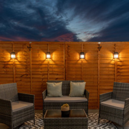 ValueLights Set of 4 Black Outdoor Solar Lantern Wall Lights - Size: 17 x 12 x 6cm - Wilko - thumbnail 3