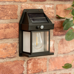 ValueLights Set of 4 Black Outdoor Solar Lantern Wall Lights - Size: 17 x 12 x 6cm - Wilko - thumbnail 7