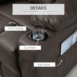 Portland Brown Manual Reclining Chair - Size: Single - Wilko - thumbnail 7