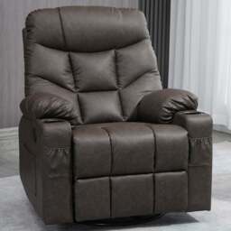 Portland Brown Manual Reclining Chair - Size: Single - Wilko