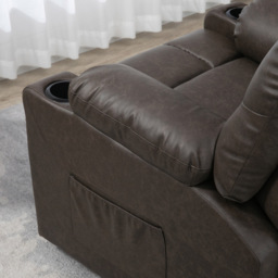 Portland Brown Manual Reclining Chair - Size: Single - Wilko - thumbnail 4