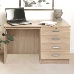 R White Cabinets 4 Drawer Brown Set-05 Desk - Size: 72.8 x 107.9 x 54cm - Wilko - thumbnail 1