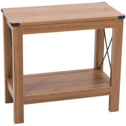 Living and Home Single Shelf Wood-Coloured Side Table - Size: 55.7 x 60 x 31cm - Natural - Wilko - thumbnail 3
