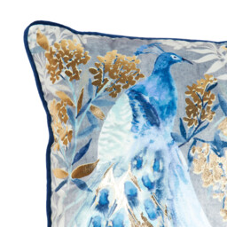Divante Peacock Metallic Cushion - Blue - Wilko - thumbnail 5
