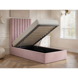 Flair Everley Single Pink Velvet Ottoman Bed - Wilko - thumbnail 7