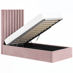 Flair Everley Single Pink Velvet Ottoman Bed - Wilko - thumbnail 4