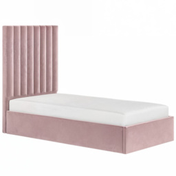 Flair Everley Single Pink Velvet Ottoman Bed - Wilko - thumbnail 3