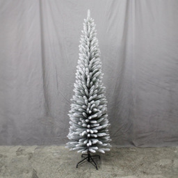 Shatchi Snow Flocked Artificial Slim Christmas Pencil Tree 8ft - White - Wilko - thumbnail 3
