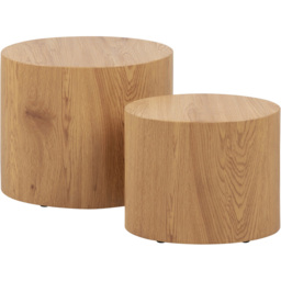 Florence Mice Oak Oval Coffee Table Set of 2 - Size: 40 x 33 x 48cm - Brown - Furniture To Go - Wilko - thumbnail 4