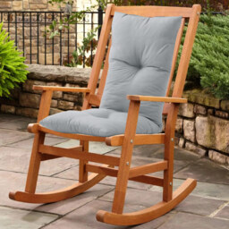 Living and Home Light Grey Cotton Garden Chair Cushion 40 x 120cm - Wilko - thumbnail 3