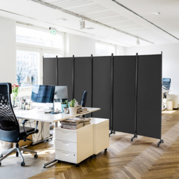 Costway 6 Panel Grey Room Divider on Wheels - Size: 109 x 17 x 13cm - Wilko - thumbnail 5
