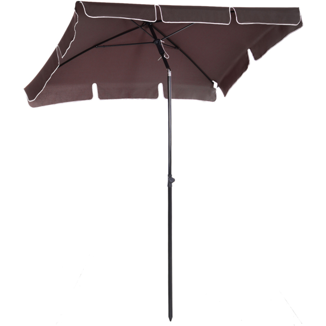 Outsunny Brown Tilting Parasol 2 x 1.25m - Size: 2m - Wilko - image 1