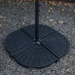 Samuel Alexander 4 Person Round Glass Top Garden Dining Set with Beige Banana Parasol - Size: 4 Seater - Black - Wilko - thumbnail 6