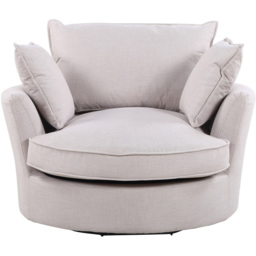 Artemis Home Irwin Sand Swivel Cuddle Chair - Size: Single - Beige - Wilko - thumbnail 3