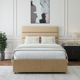 Bedmaster King Size Cream Linen Divan Base - Wilko - thumbnail 3