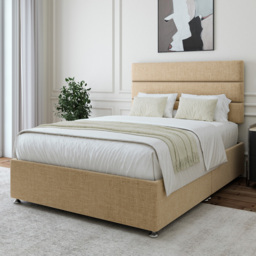 Bedmaster King Size Cream Linen Divan Base - Wilko - thumbnail 1