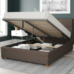 Aspire Caine Super King Slate Malham Weave Ottoman Bed - Grey - Aspire Beds - Wilko - thumbnail 3