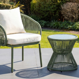 Artemis Home Florent 2 Seater Green and Cream PE Rattan Bistro Set - Wilko - thumbnail 3