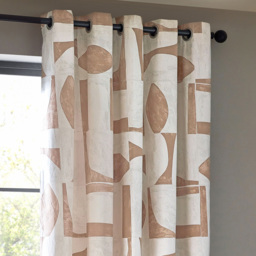Hoem Carro Clay Abstract Eyelet Curtains 168 x 229cm - Size: W 168 x D 229cm - Pink - Wilko - thumbnail 5