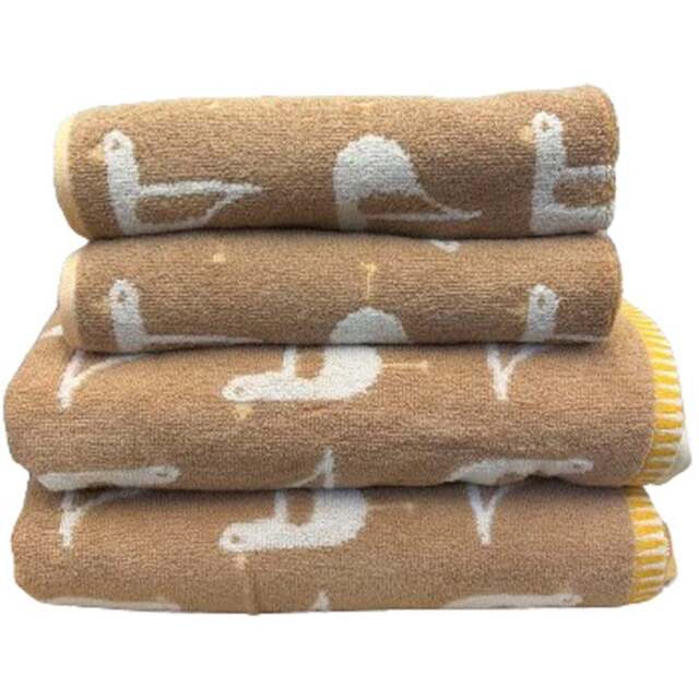 Bellissimo Sea Gull Turkish Cotton Beige Hand and Bath Towels Set of 4 - Size: 70 x 125cm - Cream - Wilko - image 1
