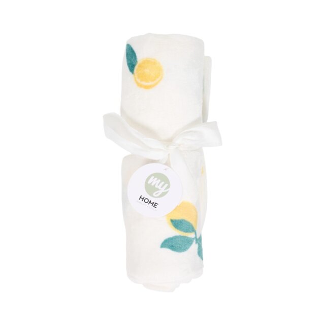 Sorrento Printed Fleece Throw White - My Home - Wilko - image 1