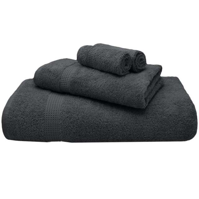 Mayfair Egyptian Cotton Charcoal Hand Towel Set of 2 - Grey - Wilko - image 1