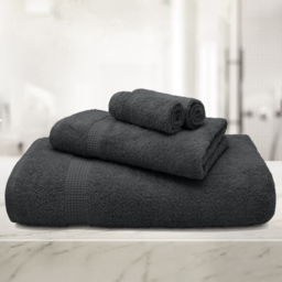 Mayfair Egyptian Cotton Charcoal Hand Towel Set of 2 - Grey - Wilko - thumbnail 3
