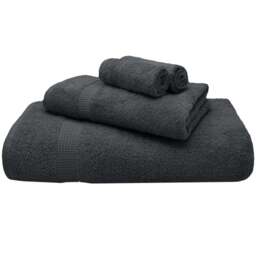 Mayfair Egyptian Cotton Charcoal Hand Towel Set of 2 - Grey - Wilko