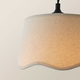 ValueLights Mabel Natural Linen Scallop Shade 3 Drop Bar Black LED Ceiling Light with Bulb - Size: 125 x 95 x 25cm - Wilko - thumbnail 6