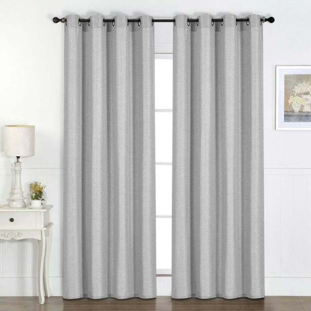 Divante Silver Faux Linen Blackout Panel - Size: W 137 x D 228cm - Wilko - image 1