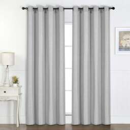 Divante Silver Faux Linen Blackout Panel - Size: W 137 x D 228cm - Wilko