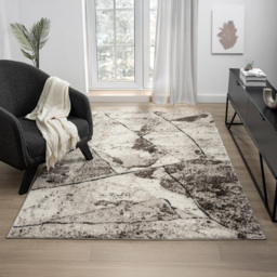 Desire Rugs Eleanor Mocha Slate Embossed Rug 200 x 290cm - Size: 290 x 200 x 2cm - Brown - Wilko - thumbnail 6