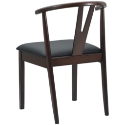 vidaXL Set of 2 Light Brown and Black Rubberwood Dining Chairs - Wilko - thumbnail 5