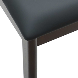 vidaXL Set of 2 Light Brown and Black Rubberwood Dining Chairs - Wilko - thumbnail 6