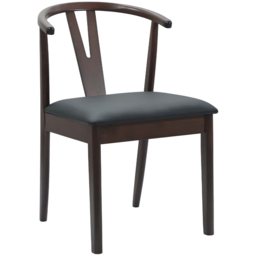 vidaXL Set of 2 Light Brown and Black Rubberwood Dining Chairs - Wilko - thumbnail 3