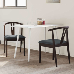 vidaXL Set of 2 Light Brown and Black Rubberwood Dining Chairs - Wilko - thumbnail 1