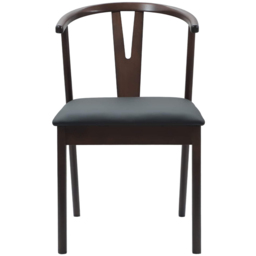 vidaXL Set of 2 Light Brown and Black Rubberwood Dining Chairs - Wilko - thumbnail 4