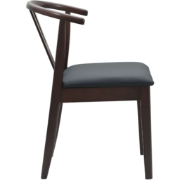 vidaXL Set of 2 Light Brown and Black Rubberwood Dining Chairs - Wilko - thumbnail 7