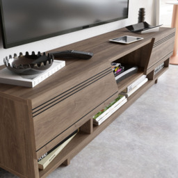 Decorotika Aspatria Walnut TV Unit - Size: 34 x 160 x 37cm - Brown - Wilko - thumbnail 4