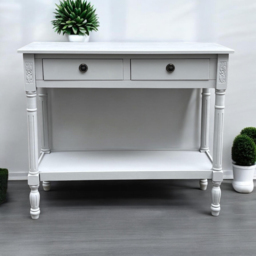 Acacia Home 2 Drawer Moonstruck Grey Console Table - Size: 90 x 78 x 35cm - Wilko - thumbnail 4