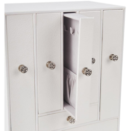 H&O Direct 8 Drawer White Faux Leather Jewellery Box - Size: 34 x 24.5 x 14cm - Wilko - thumbnail 5