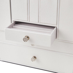 H&O Direct 8 Drawer White Faux Leather Jewellery Box - Size: 34 x 24.5 x 14cm - Wilko - thumbnail 4