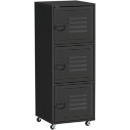 Vinsetto 3-Tier Rolling Filing Cabinet - Size: 38 x 38.5 x 103cm - Black - Wilko - thumbnail 3