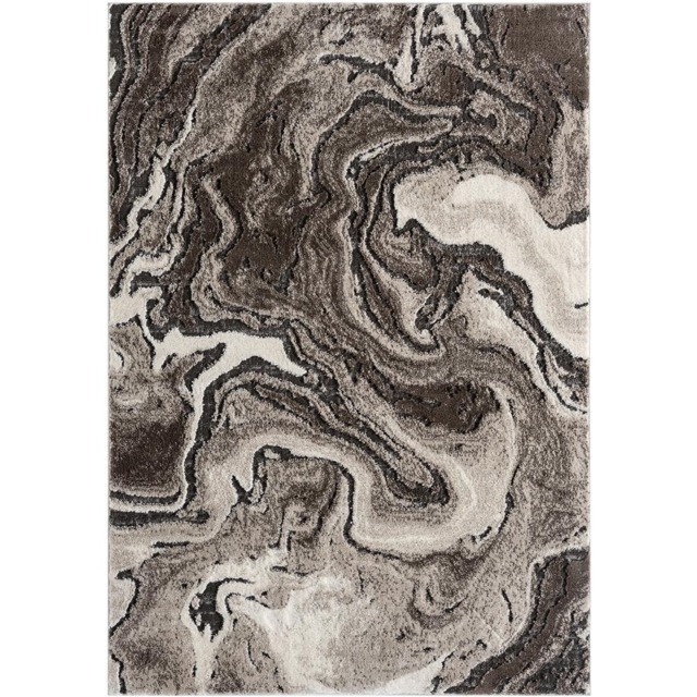 Desire Rugs Eleanor Mocha Marble Embossed Rug 80 x 150cm - Size: 150 x 80 x 2cm - Brown - Wilko - image 1