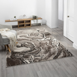 Desire Rugs Eleanor Mocha Marble Embossed Rug 80 x 150cm - Size: 150 x 80 x 2cm - Brown - Wilko - thumbnail 3