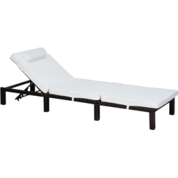 Outsunny Cream White Rattan Recliner Sun Lounger - Size: 1 Seater - Wilko - thumbnail 3