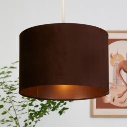 Lighting Collection Calista Velvet Chocolate Ceiling Shade - Size: 20 x 30 x 30cm - Brown - Wilko - thumbnail 3